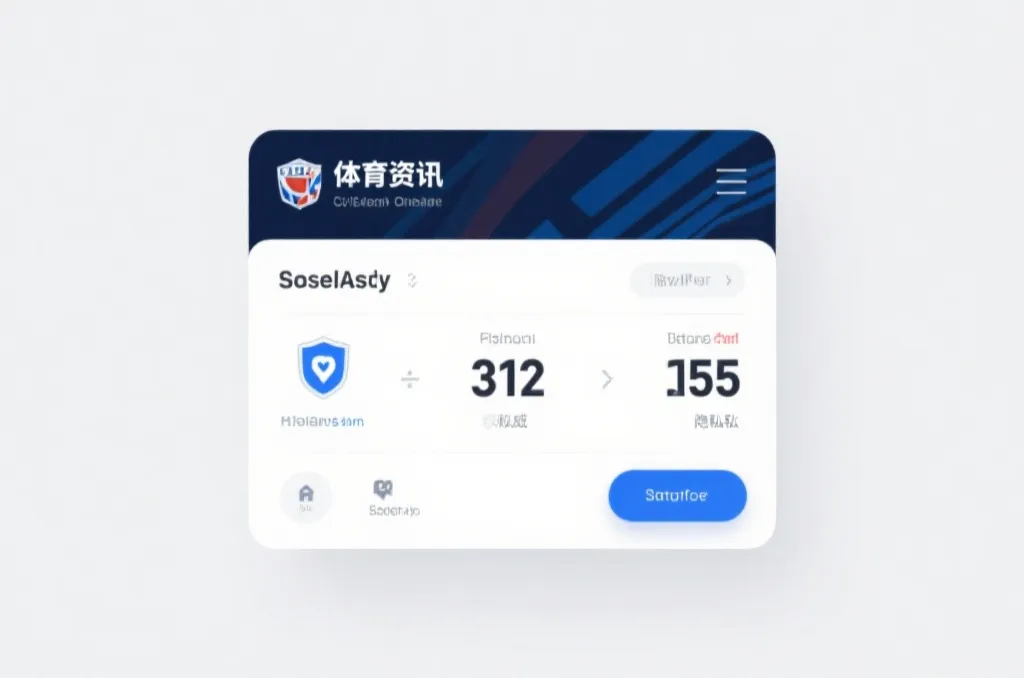 简洁清晰的体育比分界面，突出数据权威与隐私保护